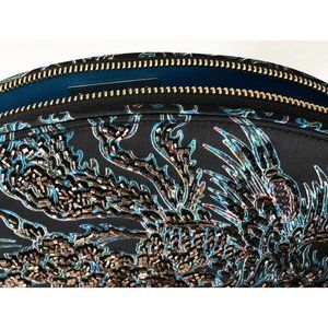Shanghai Tang Beaded Silk Half Moon Clutch / Purse